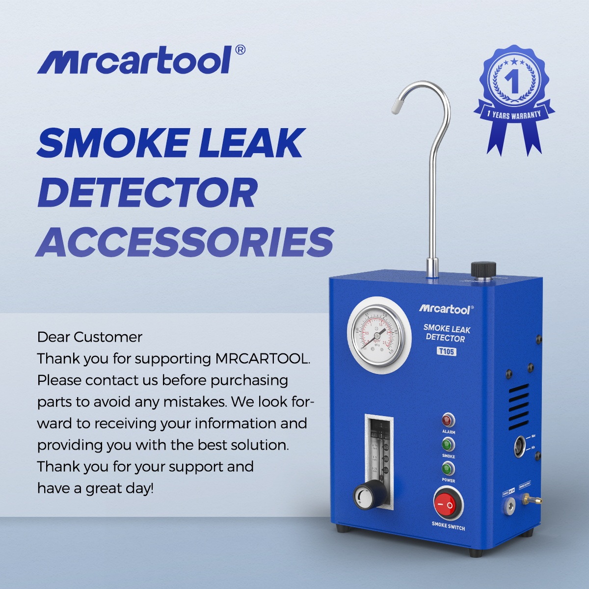 Exact official product view of the T-series smoke machine service parts.