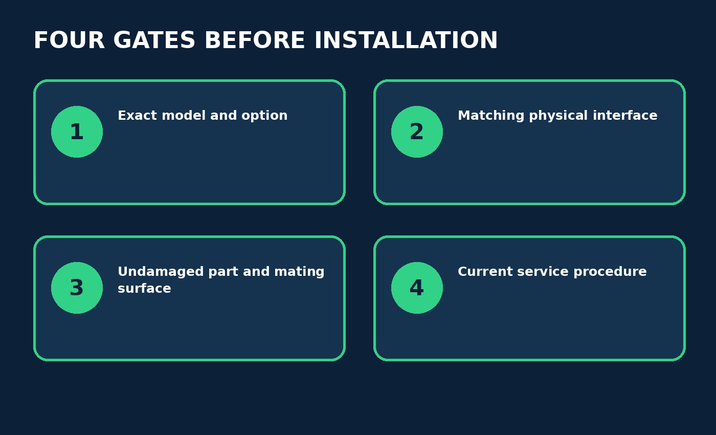 Four-gate compatibility and installation diagram.