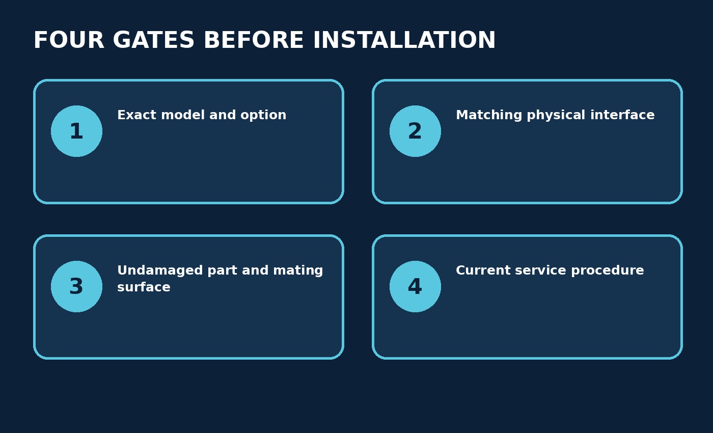 Four-gate compatibility and installation diagram.