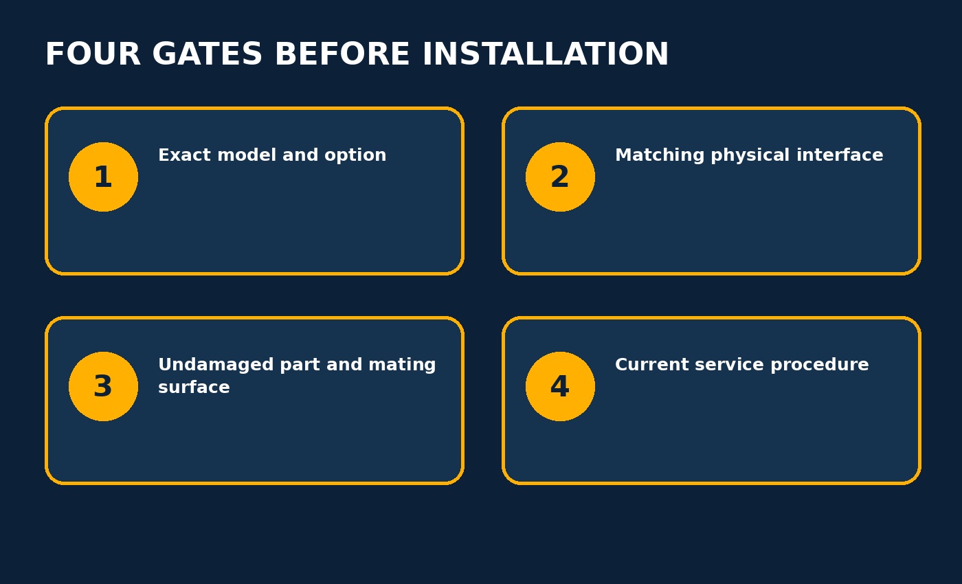 Four-gate compatibility and installation diagram.