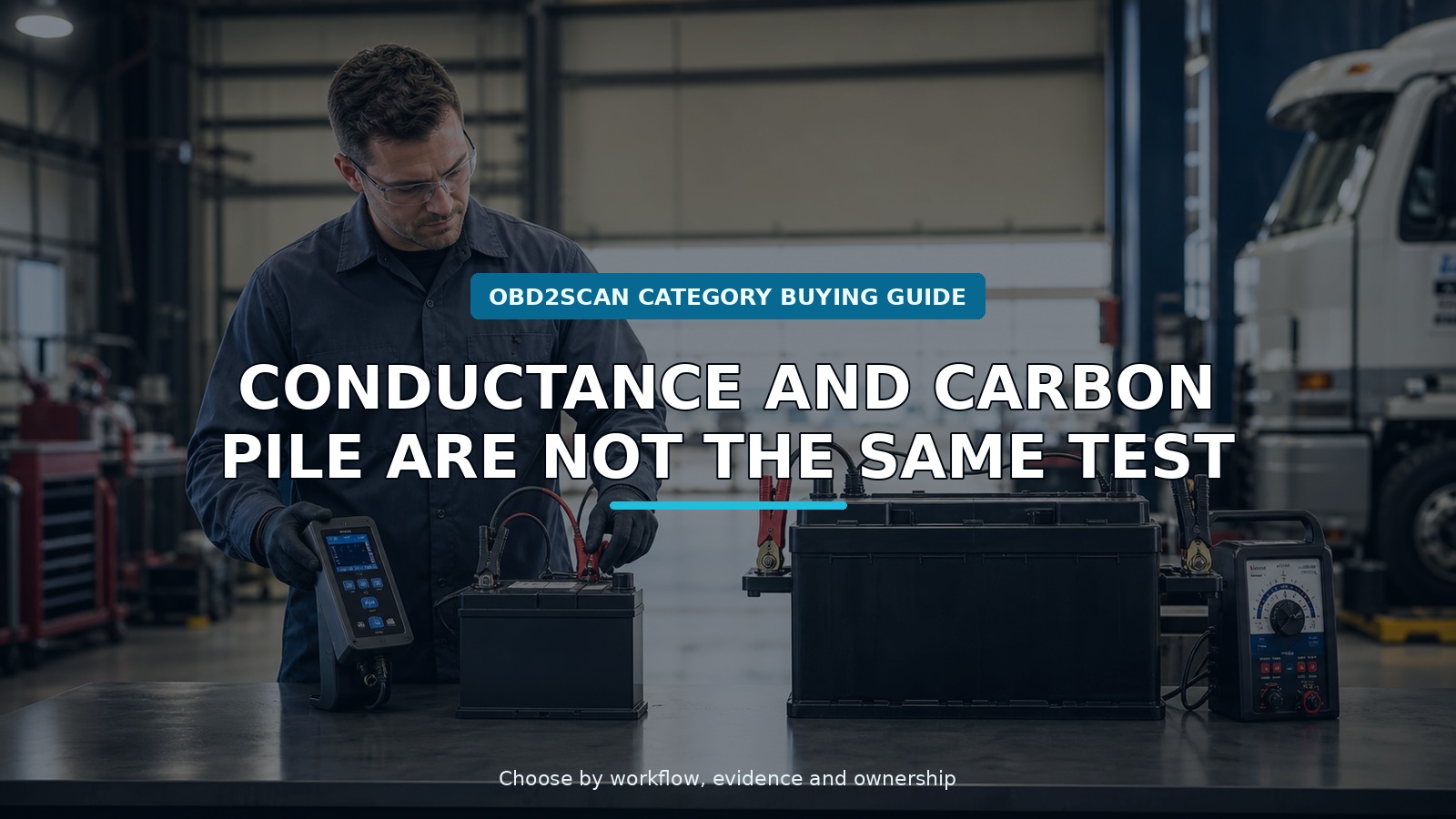 Workshop scene for 12v 24v battery load tester buying guide