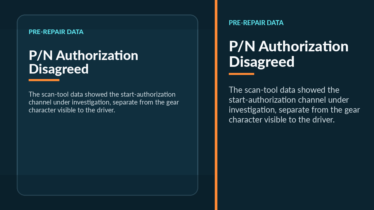 Video 1 shows scan-tool P/N data before repair
