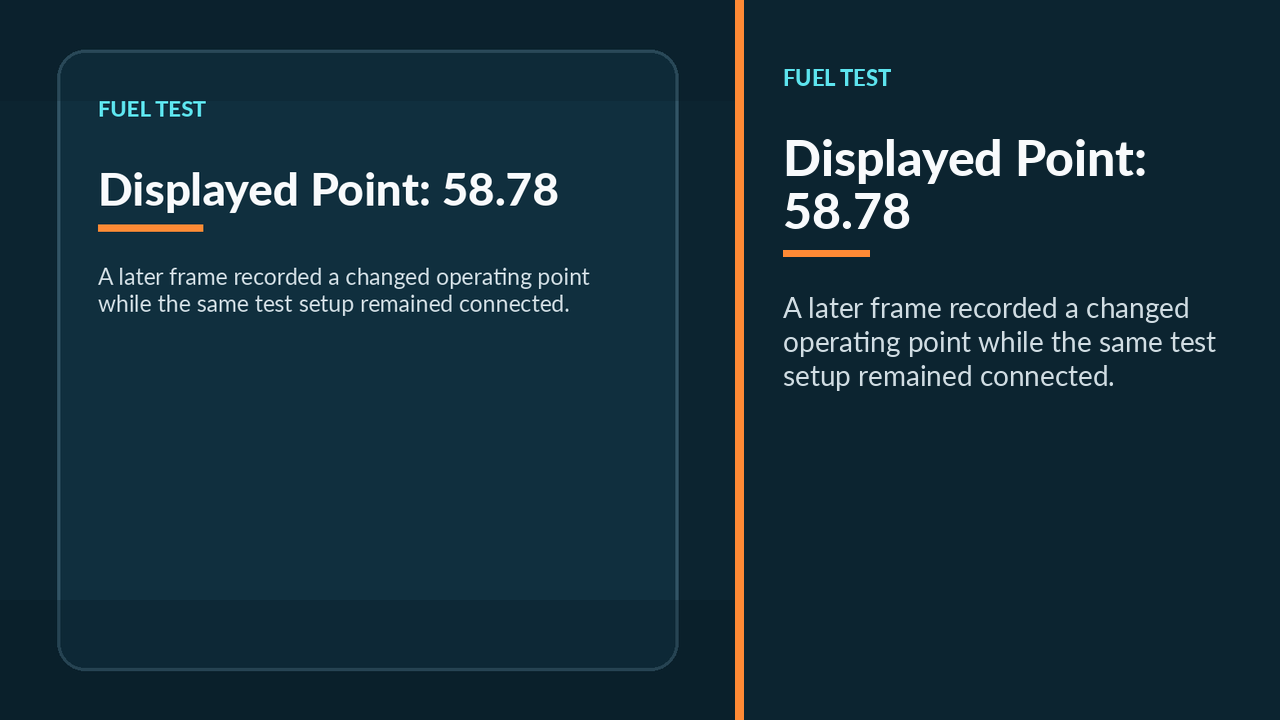 The displayed reading changes during the test