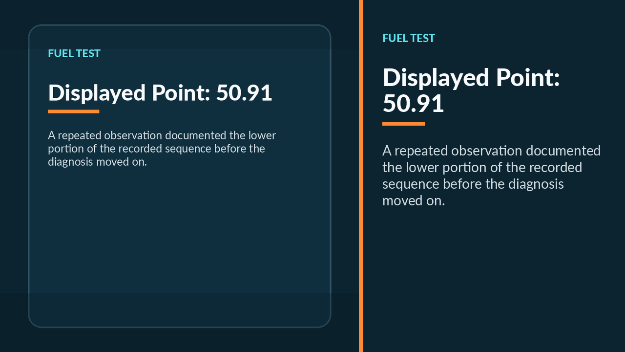 Another point in the same fuel test documents repeat observation