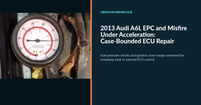 2013 Audi A6L EPC and Misfire Under Acceleration: Case-Bounded ECU Repair search cover