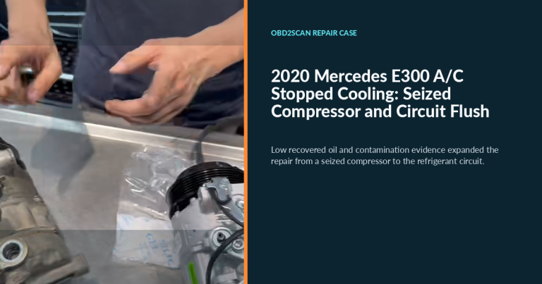 2020 Mercedes E300 A/C Stopped Cooling: Seized Compressor and Circuit Flush search cover