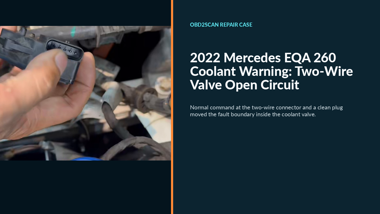 2022 Mercedes EQA 260 Coolant Warning: Two-Wire Valve Open Circuit
