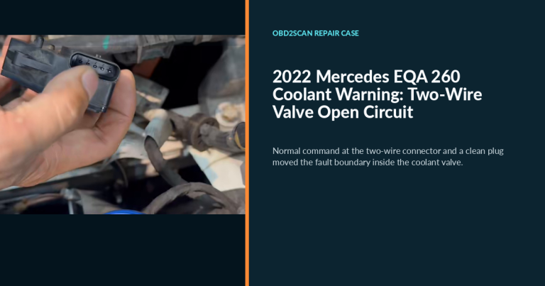 2022 Mercedes EQA 260 Coolant Warning: Two-Wire Valve Open Circuit search cover