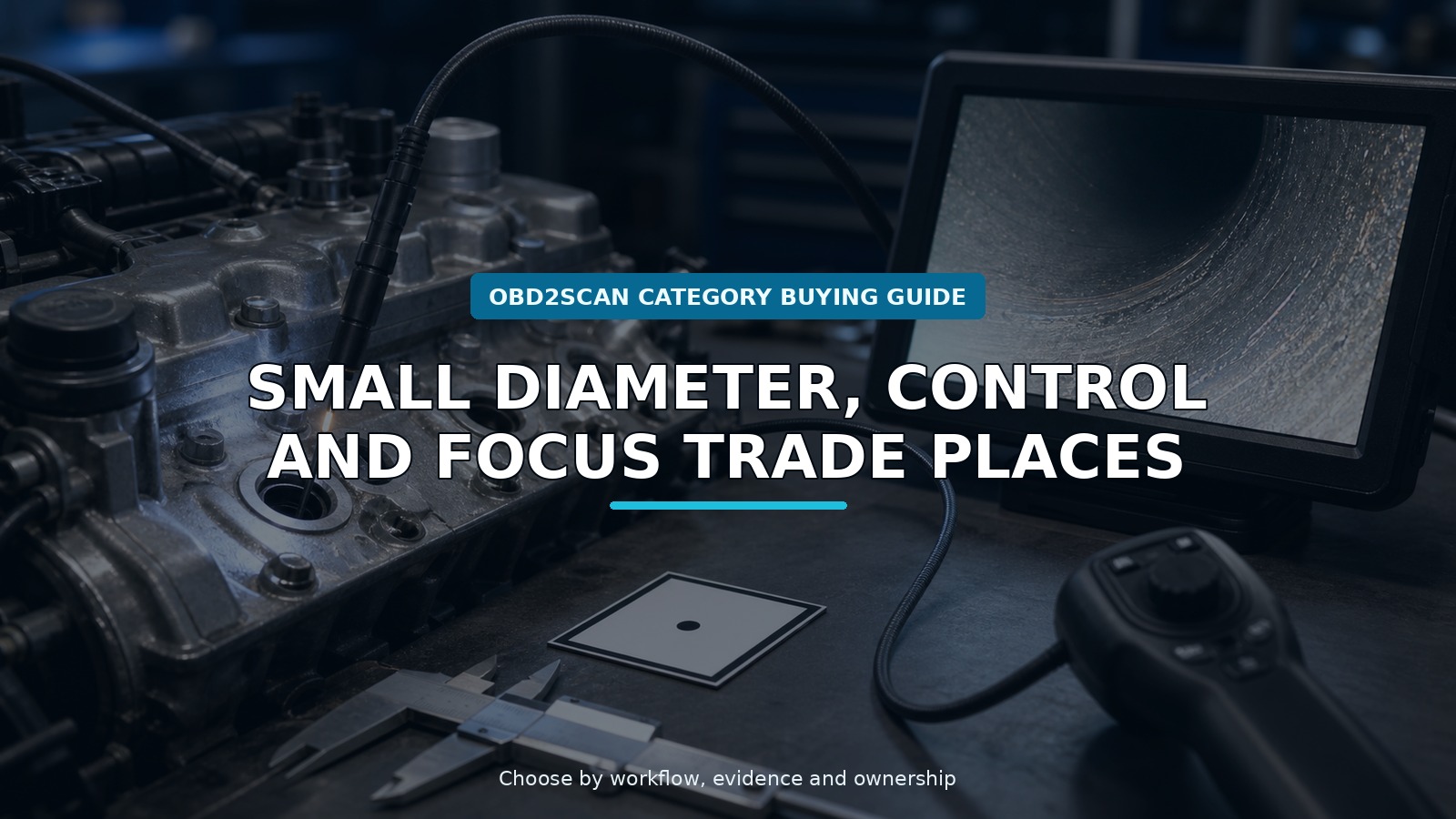 Workshop scene for 3.9mm articulating automotive borescope buying guide