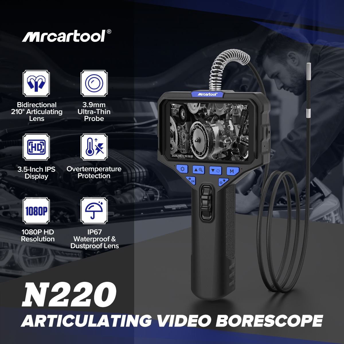 Second exact first-party product or workflow view of MRCARTOOL N220 3.9 mm articulating borescope