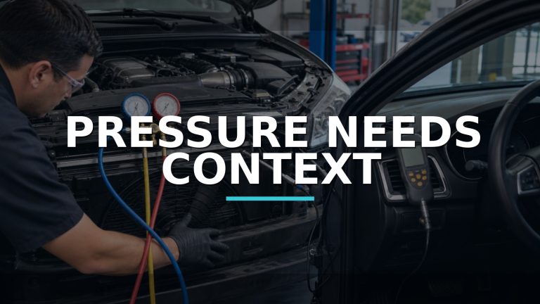 Pressure Needs Context — conceptual diagnosis scene