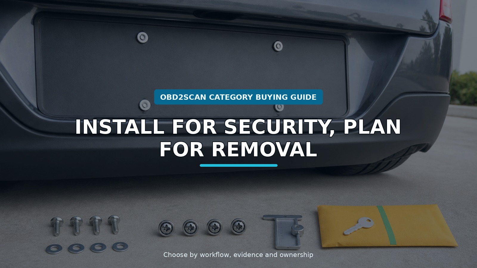 Workshop scene for anti-theft license plate bolts buying guide