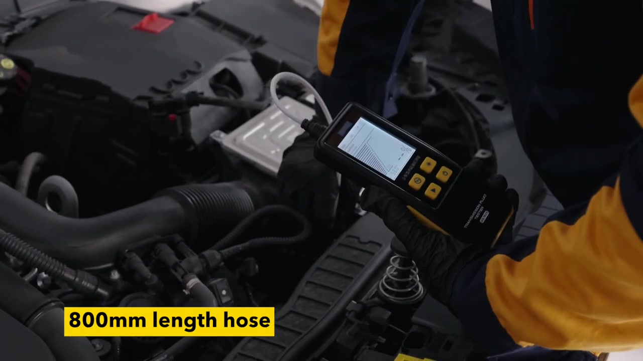 AUTOOL AS505 flexible probe positioned at an automatic transmission fluid service access area