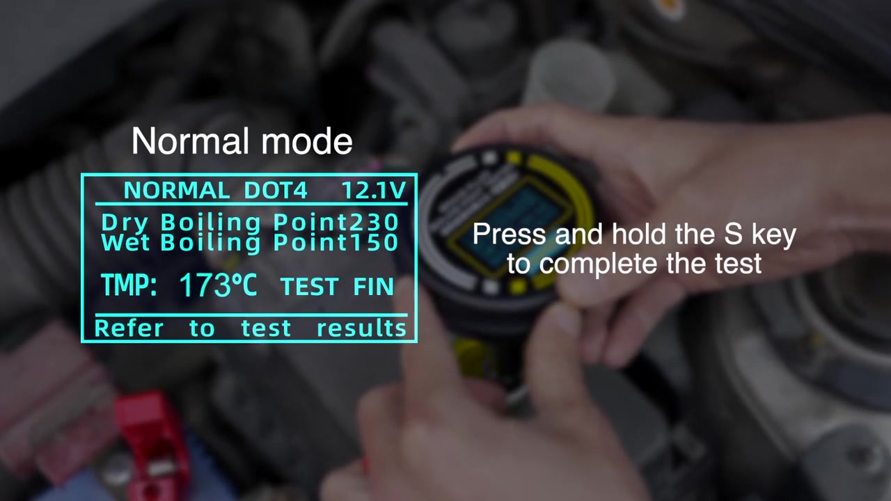 AUTOOL AS506 completed Normal mode result showing boiling references, temperature and battery voltage