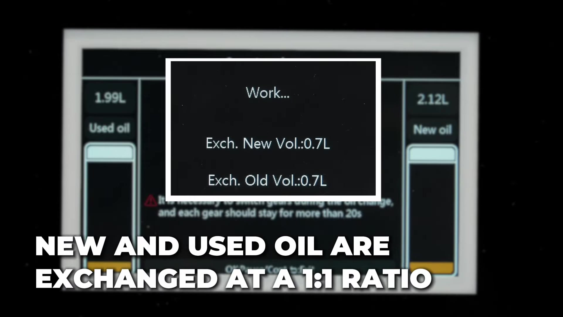 Current AUTOOL ATF705 Smart Exchange screen tracking new and used ATF quantities