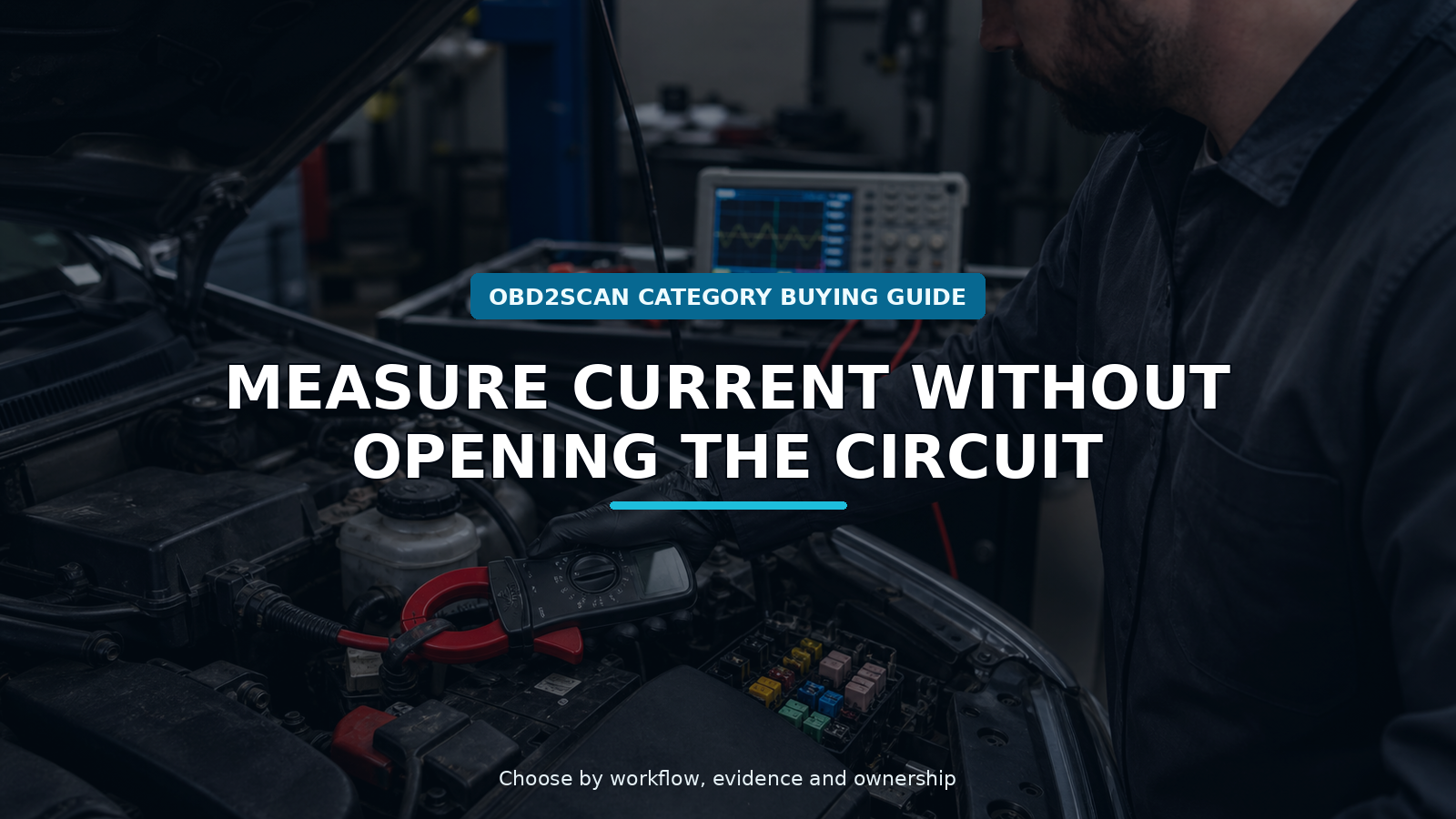 Workshop scene for automotive dc clamp meter buying guide