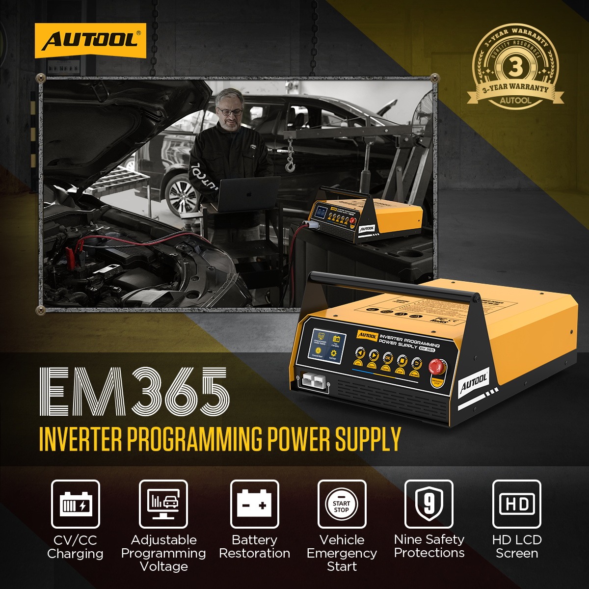 Exact first-party product or workflow view of AUTOOL EM365 automotive power inverter