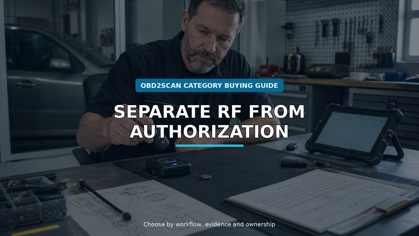 Workshop scene for automotive remote key tester buying guide
