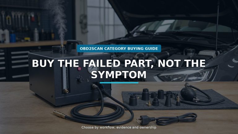 Workshop scene for automotive smoke machine service parts buying guide