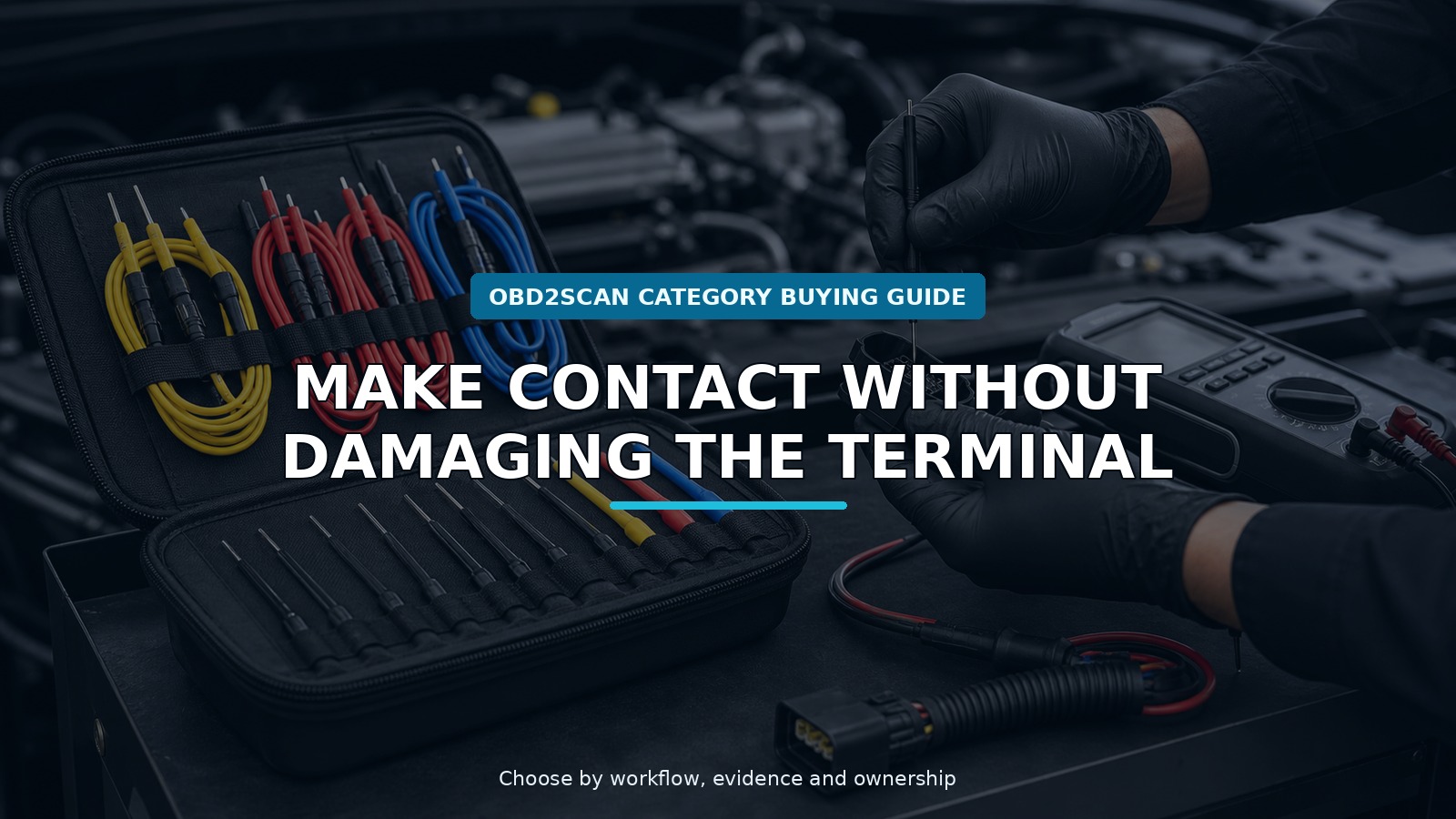 Workshop scene for automotive test lead kit buying guide