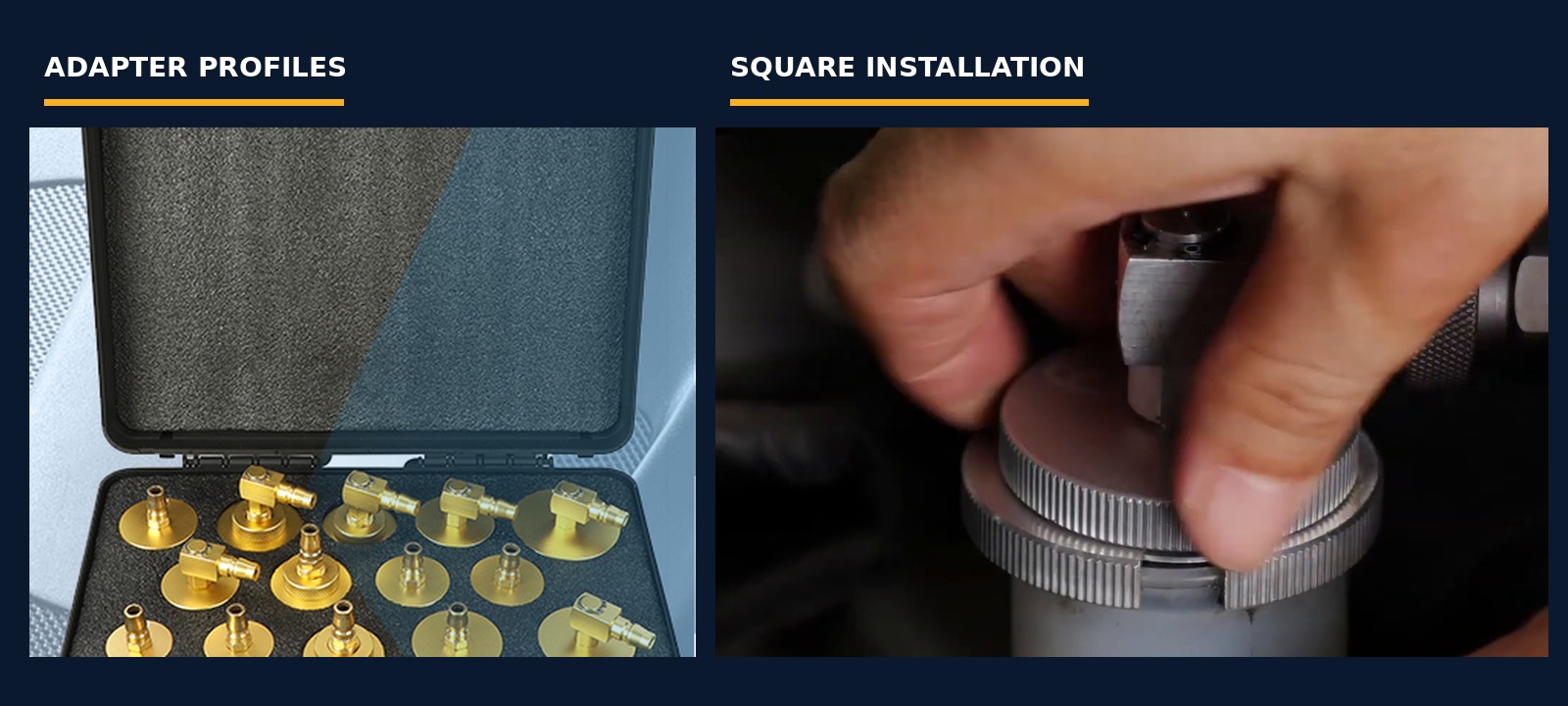 AUTOOL AST618 reservoir-adapter profiles beside an operator installing an adapter squarely on a brake-fluid reservoir.