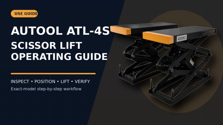 AUTOOL ATL-4S scissor vehicle lift beside a How to Use title.