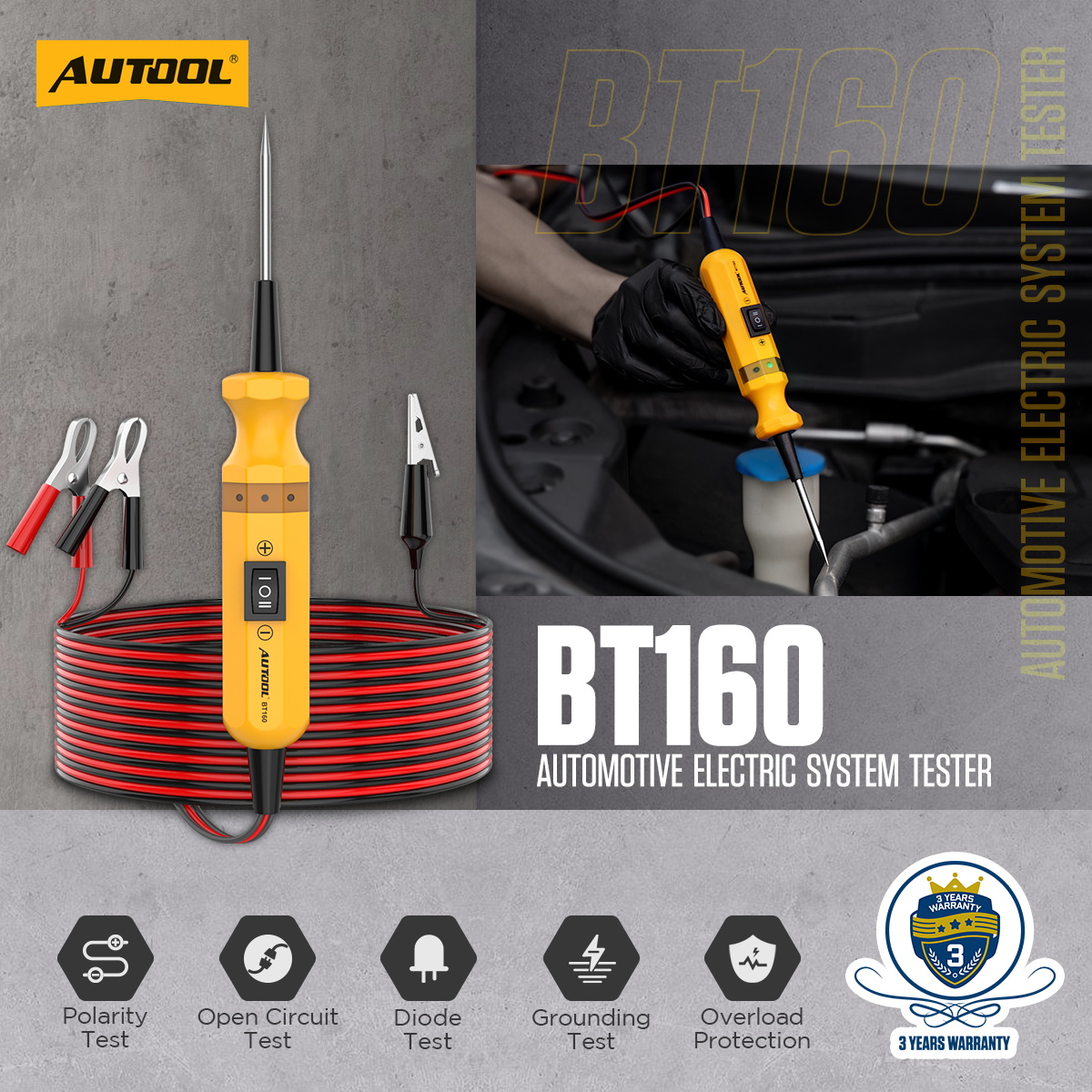 AUTOOL BT160 exact-model product and supplied setup view.