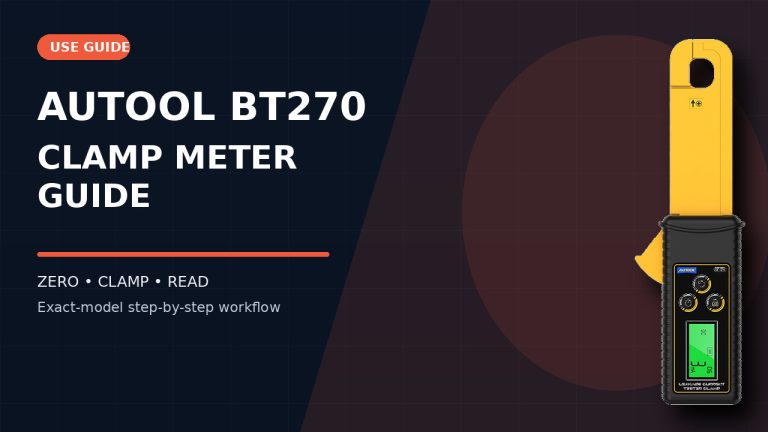 AUTOOL BT270 clamp meter guide editorial cover.
