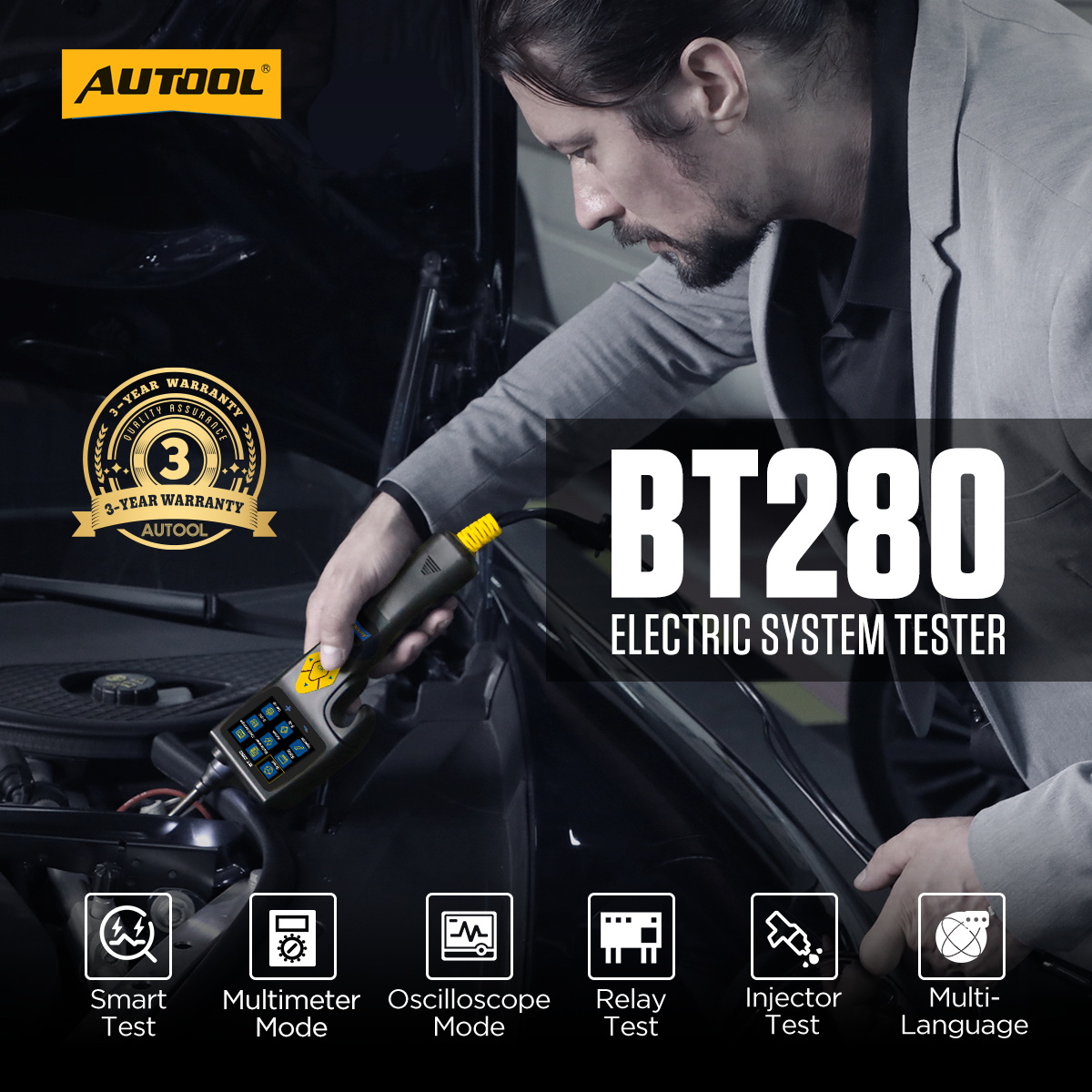 AUTOOL BT280 exact-model product and supplied setup view.