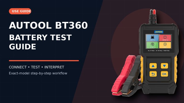 AUTOOL BT360 battery test guide editorial cover.