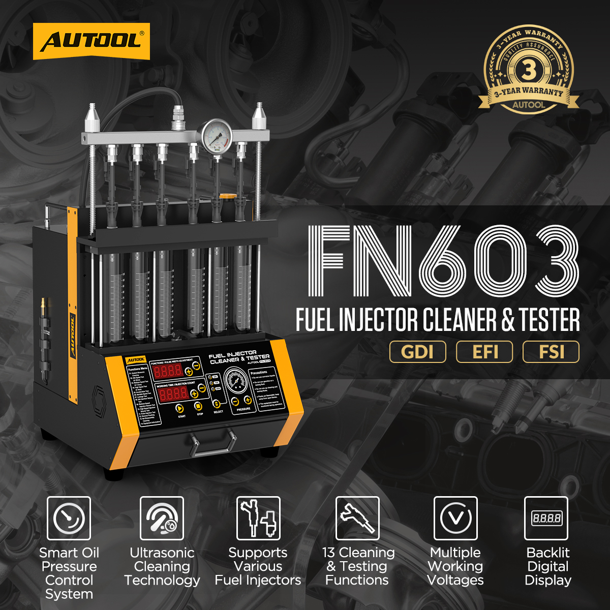 AUTOOL FN603 exact-model product and supplied setup view.