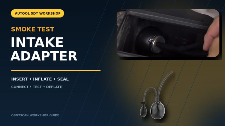 AUTOOL inflatable intake adapter guide with a seated airbag-style adapter and the complete accessory.