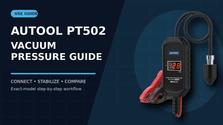 AUTOOL PT502 vacuum pressure guide editorial cover.