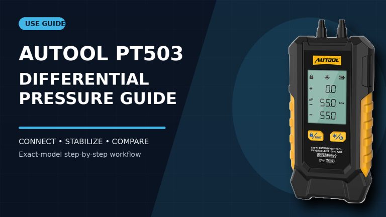 AUTOOL PT503 differential pressure guide editorial cover.