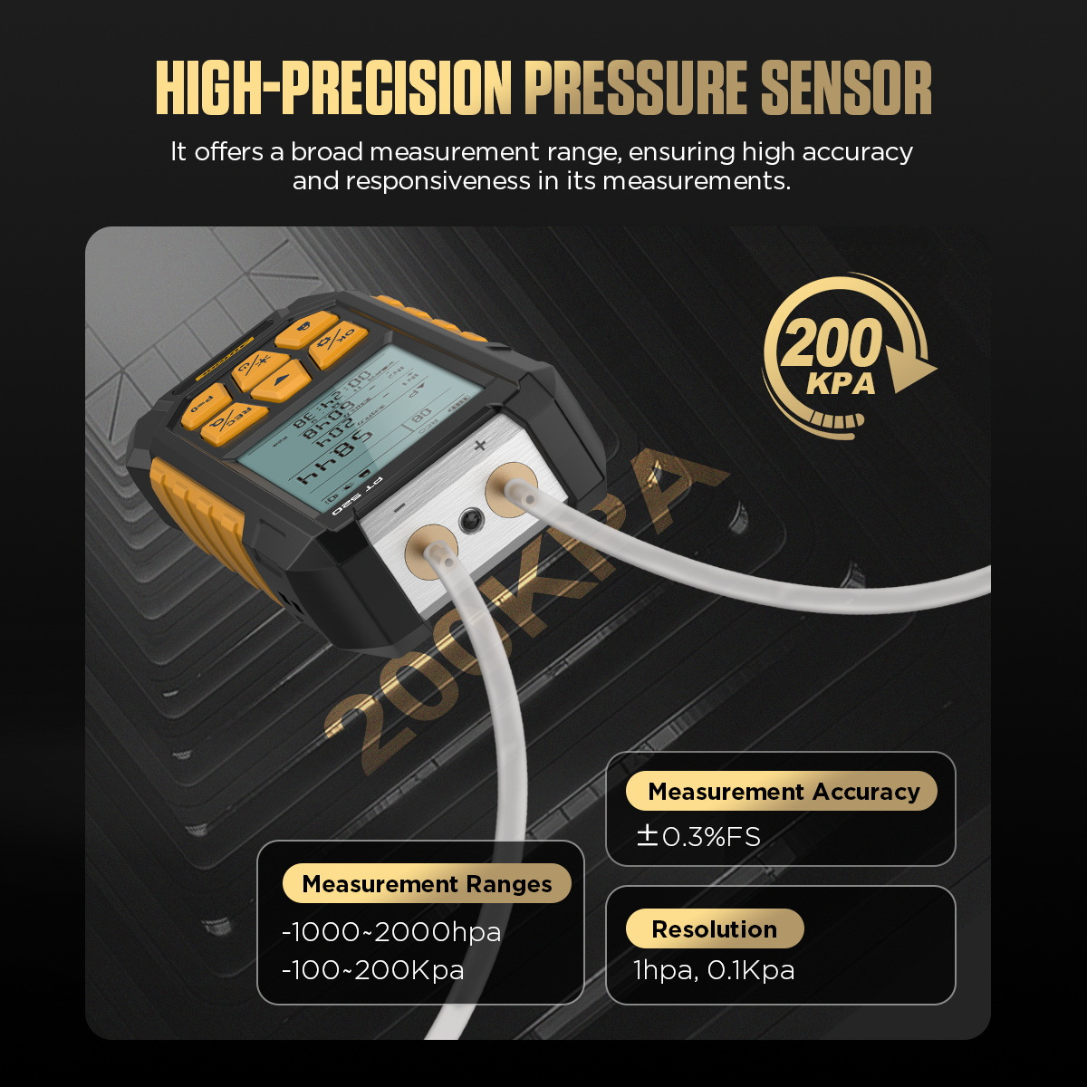 AUTOOL PT520 pressure sensor and supported measuring range.