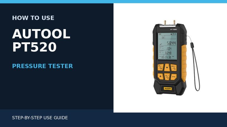 AUTOOL PT520 pressure tester beside a How to Use title.