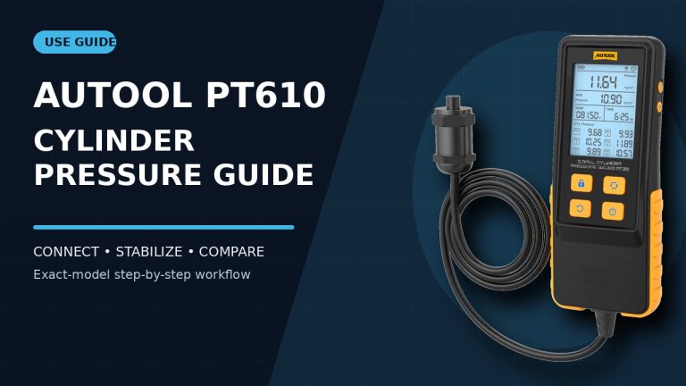 AUTOOL PT610 cylinder pressure guide editorial cover.