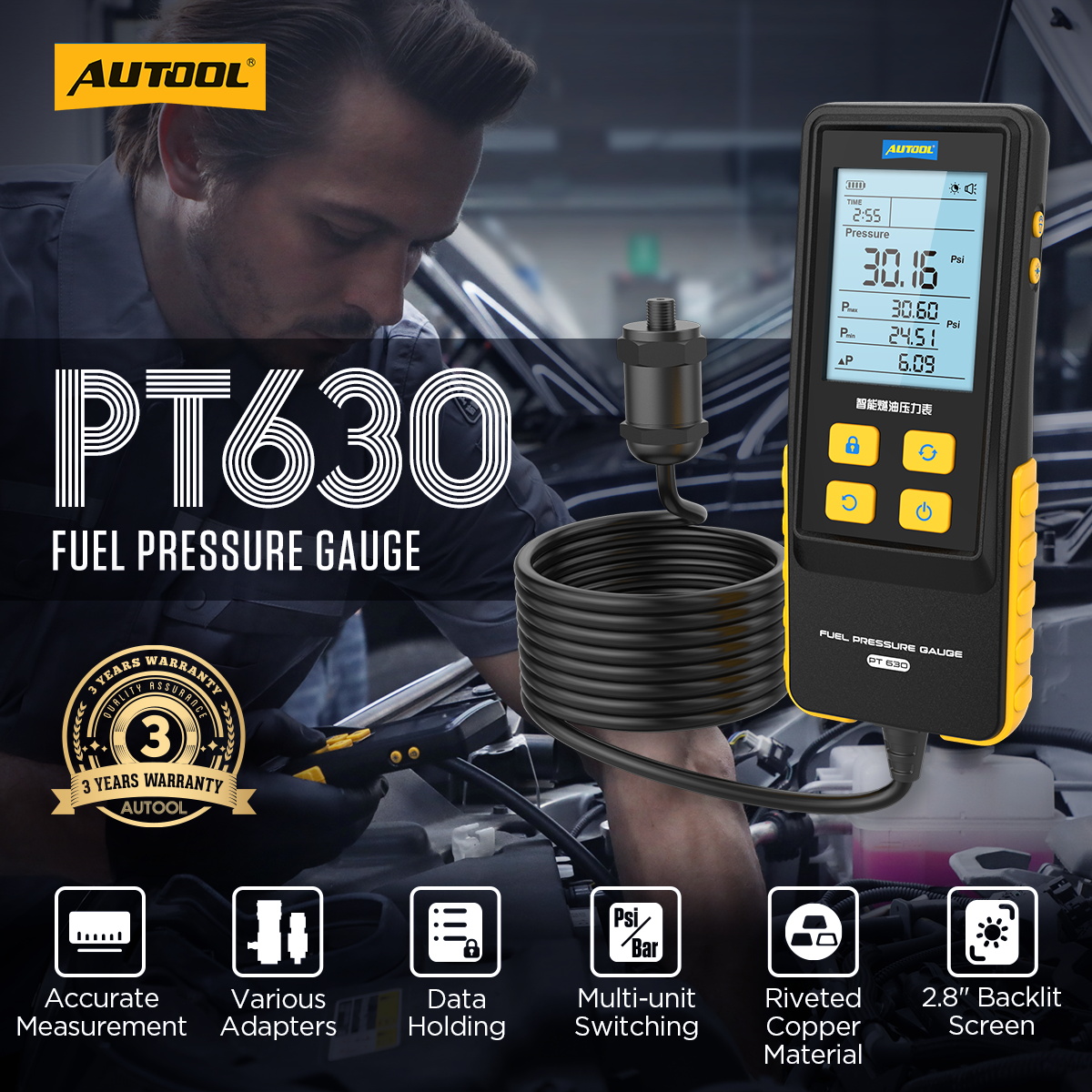 AUTOOL PT630 display and image-control feature.