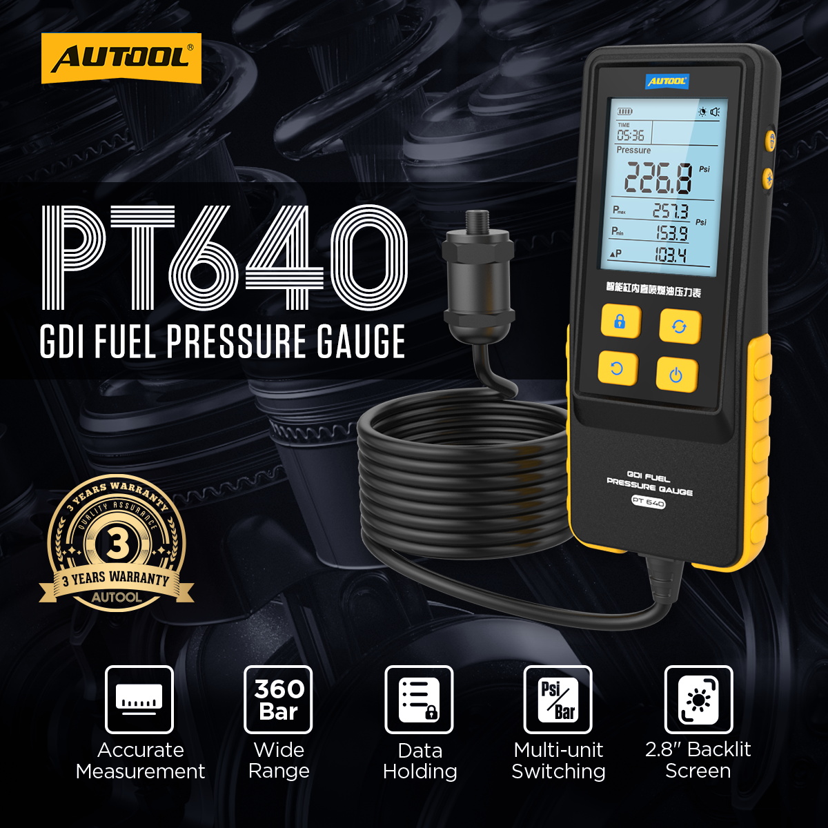 AUTOOL PT640 exact-model product and supplied setup view.