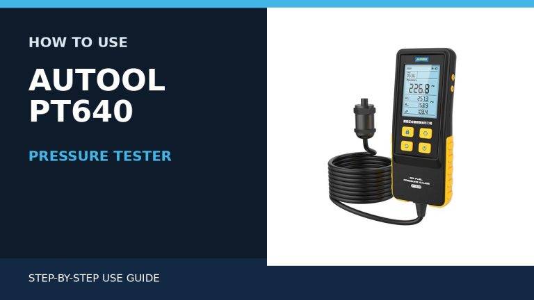AUTOOL PT640 pressure tester beside a How to Use title.
