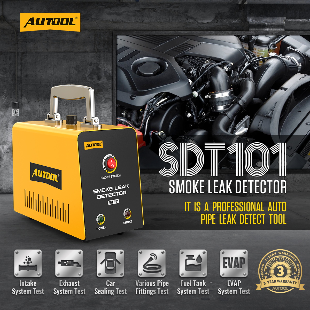 AUTOOL SDT101 exact-model product and supplied setup view.
