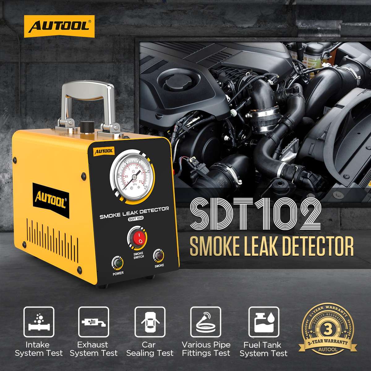 AUTOOL SDT102 exact-model product and supplied setup view.