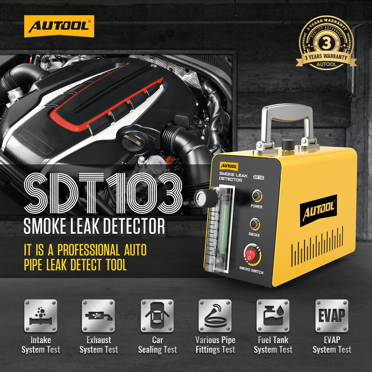 AUTOOL SDT103 exact-model product and supplied setup view.