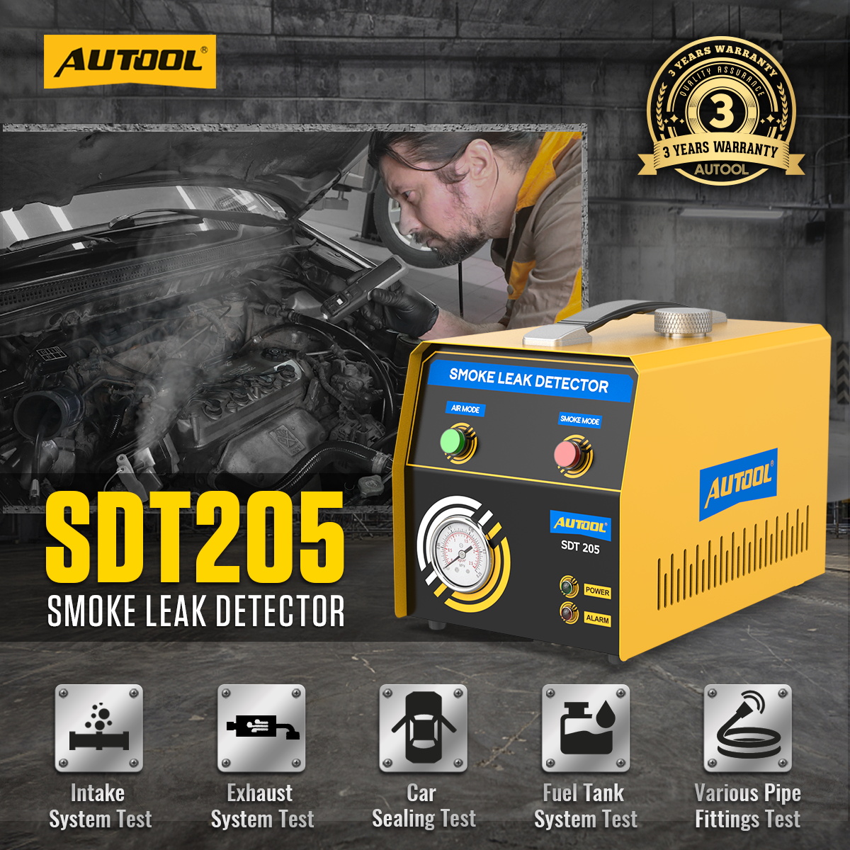 AUTOOL SDT205 exact-model product and supplied setup view.