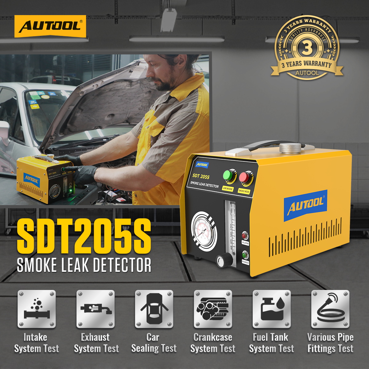 AUTOOL SDT205S exact-model product and supplied setup view.
