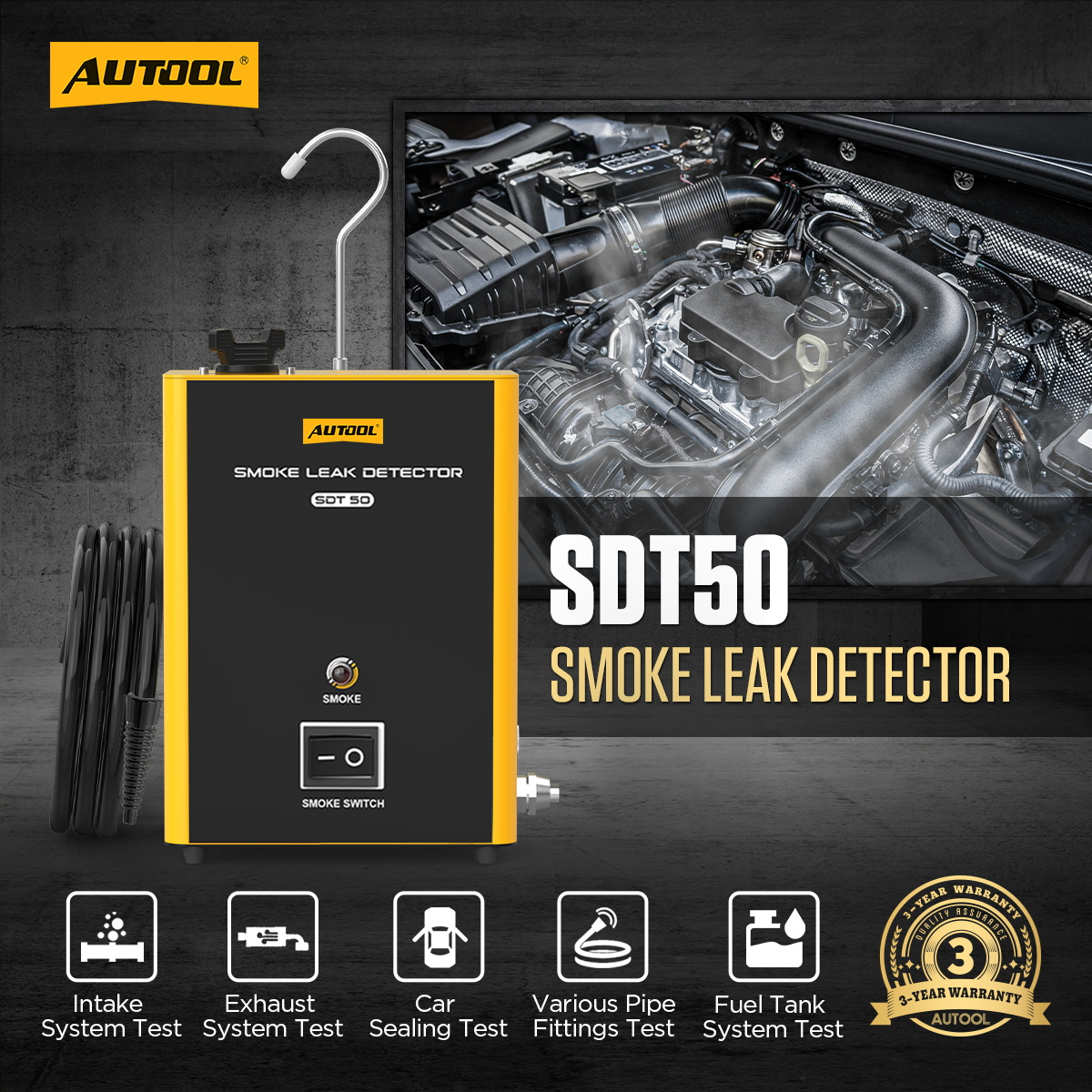 AUTOOL SDT50 exact-model product and supplied setup view.