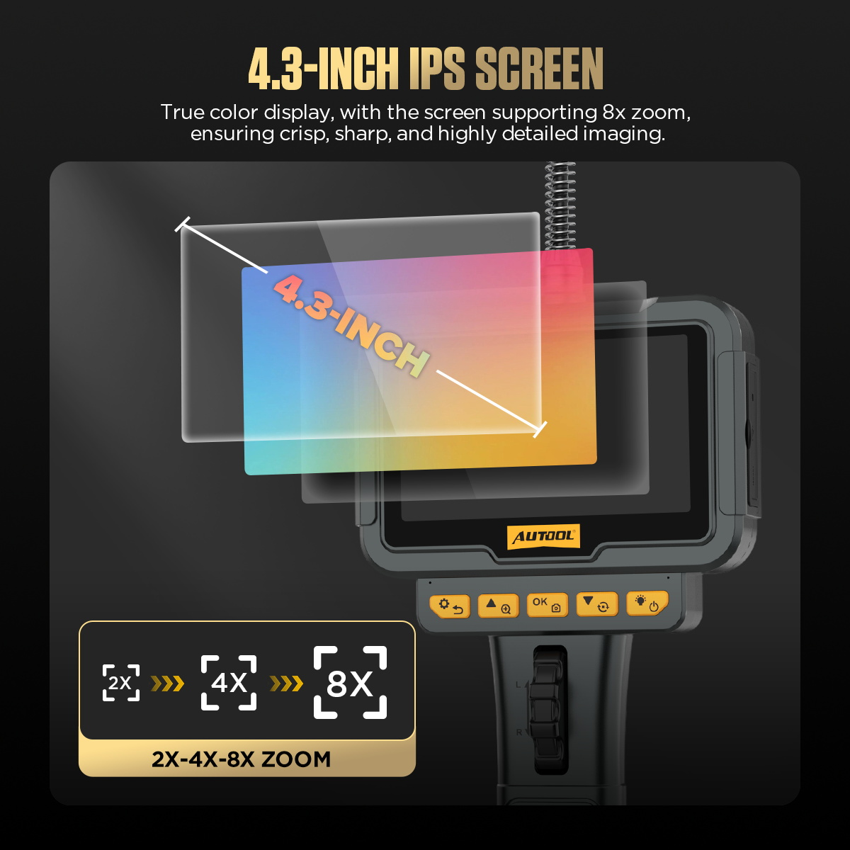 AUTOOL SVB208 display and image-control feature.