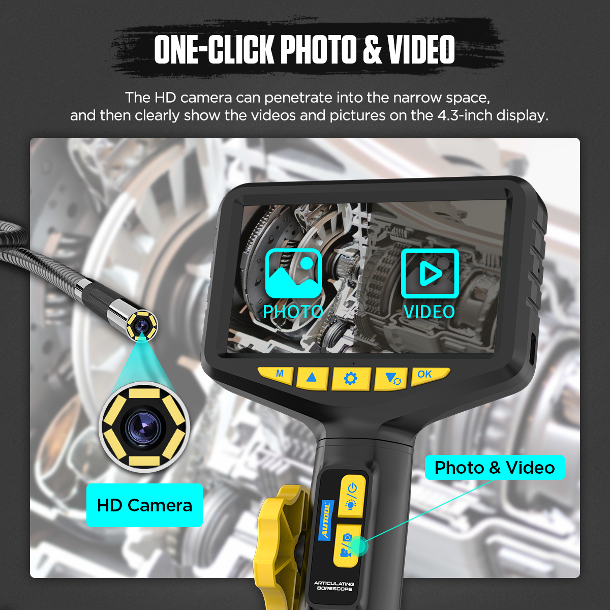 AUTOOL SVB305 inspection photo and video capture feature.