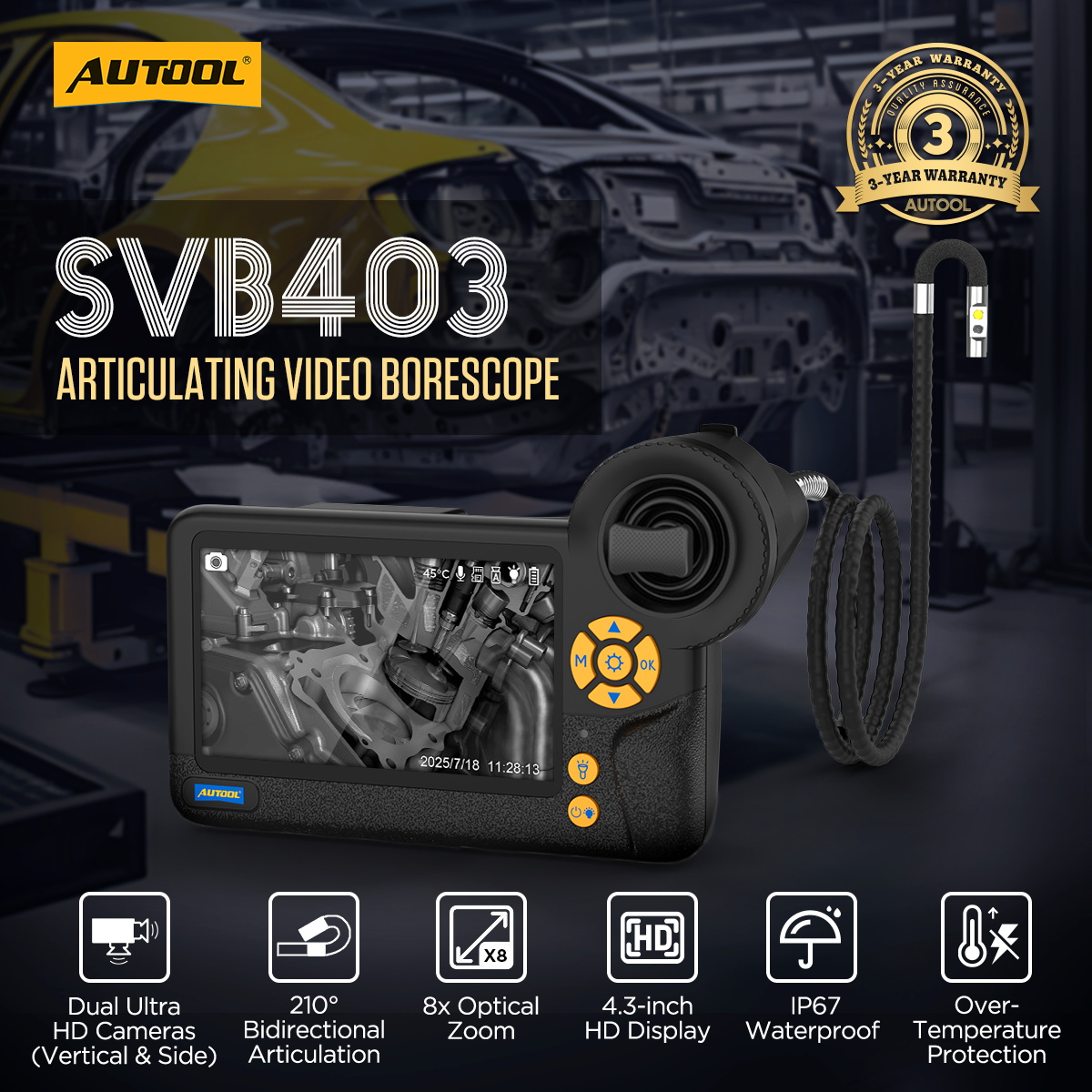 AUTOOL SVB403 exact-model product and supplied setup view.