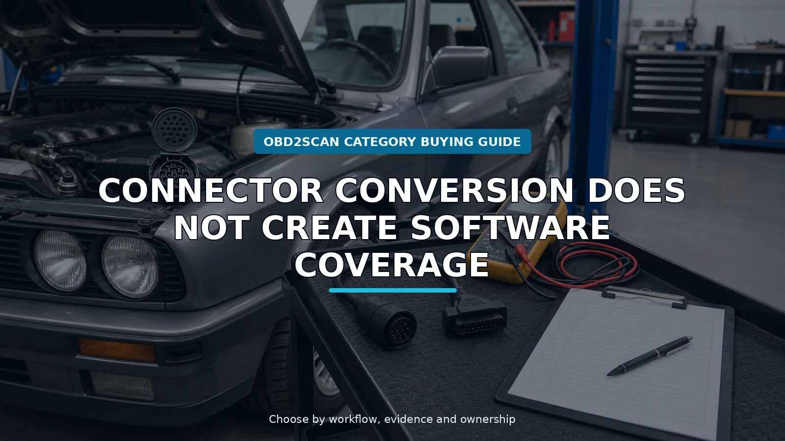 Workshop scene for bmw 20-pin to obd2 adapter cable buying guide